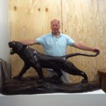 Bronze tiger 3/4 life size face with Charlie