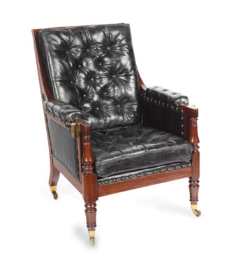 A Regency mahogany library chair