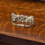 Late Victorian oak gun cabinet detail handle