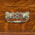 Late Victorian oak gun cabinet handle