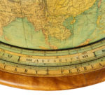 A large 30 inch W. & . A. K. Johnston library globe close up details