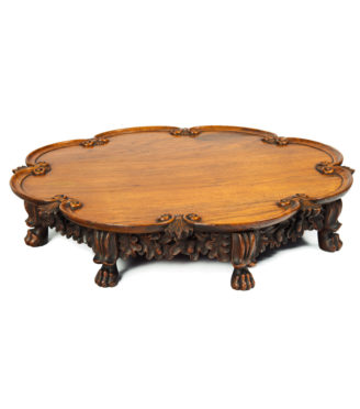 A large Anglo Indian padouk wood Lazy Susan