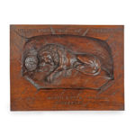 A ‘Black Forest’ walnut plaque of the “Lion of Lucerne”