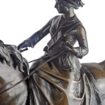 Bronze equestrian portrait of Queen Victoria by Thornycroft detail