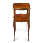 French two tier kingwood marquetry side table side