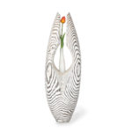 An openwork oval driftwood sculpture/flower holder by Martin Scorey