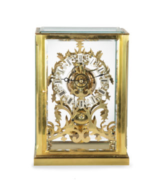 A very fine mid Victorian skeleton clock by Johnston of London