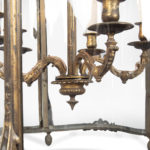 A Napoleon III pentagonal ormolu hanging lantern detail