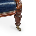 Victorian mahogany three seater sofa left detail