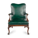 A pair of mahogany open armchairs in the style of Chippendale