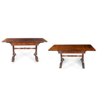 A good matched pair of late Regency sofa tables, attributed to Trotter