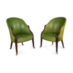 A fine pair of George III Hepplewhite period mahogany tub chairs