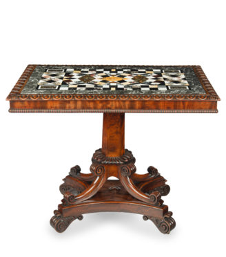 A very fine Regency mahogany and specimen marble table, attributed to Gillows main