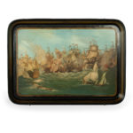 A papier mâché tray of the Battle of Erie by Jennens & Bettridge 1817