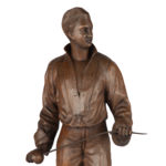 An attractive walnut model of fencer detail face