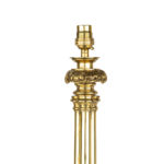 Regency brass triple column table lamp top