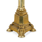 Regency brass triple column table lamp base