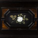 An unusual ebony bijouterie table cabinet showing Calvary Church back details