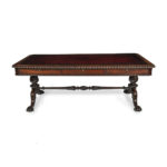 A Regency rosewood six drawer library table by Gillows