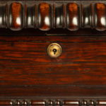 A Regency rosewood six drawer library table by Gillow detail