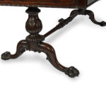 Regency rosewood six drawer library table by Gillow base leg detail