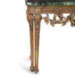 Victorian marble and giltwood console tables in the manner of William Kent and Benjamin Goodison leg detail